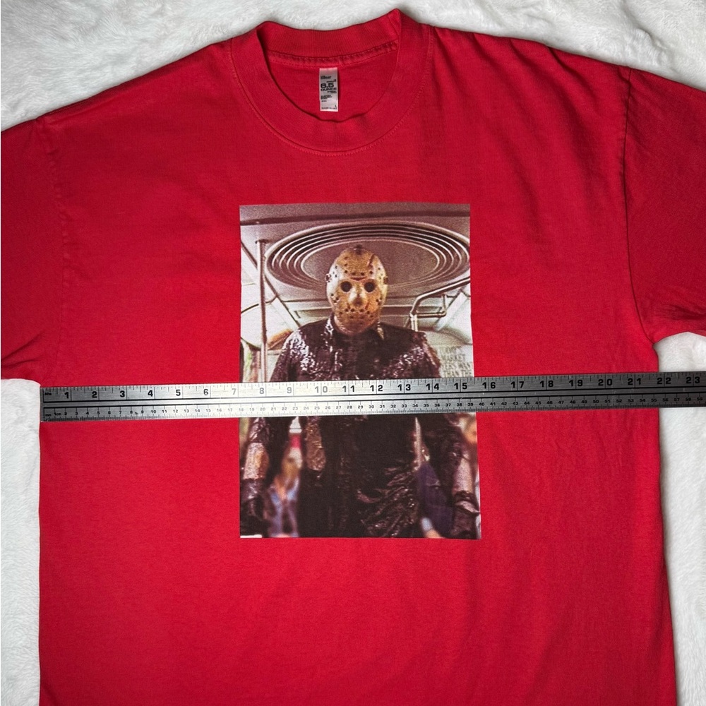 Jason Takes Manhattan Friday The 13th Short Sleeve Red Tee Size Large - Picture 3 of 11